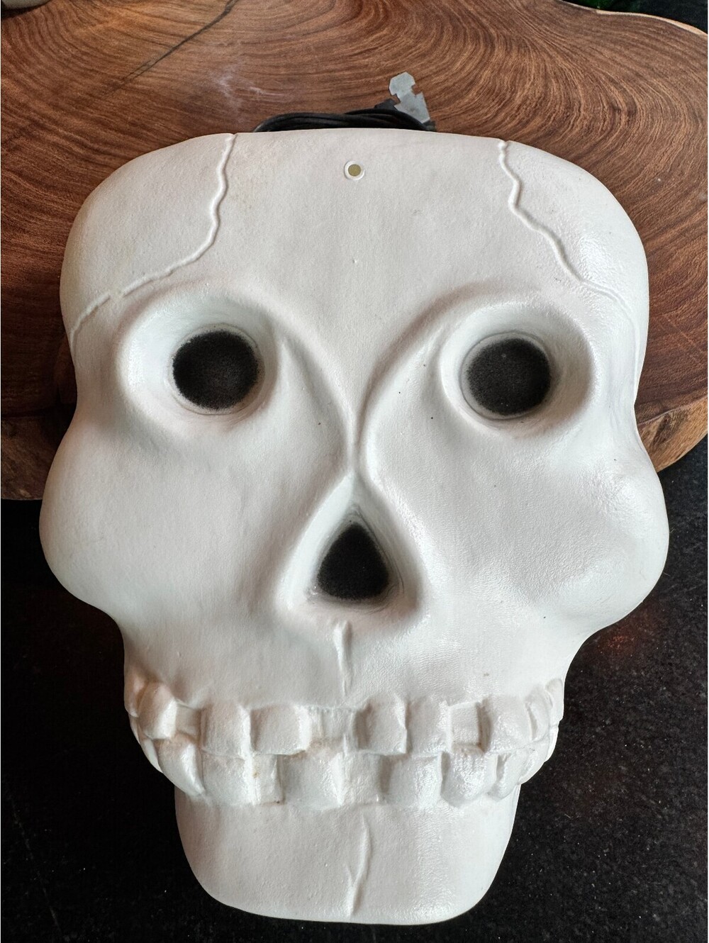 Vintage 1990s Blinky Products "Glow Lite" Skull Blow Mold Halloween Window Decor